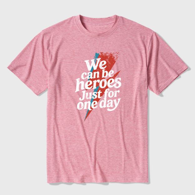 We Can Be Heroes Just For One Day Ultra Soft Heather Tee