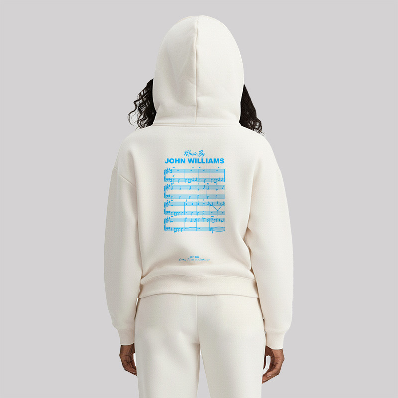 Music by John Williams Front and Back Printed Geek Fleece Hoodie Set