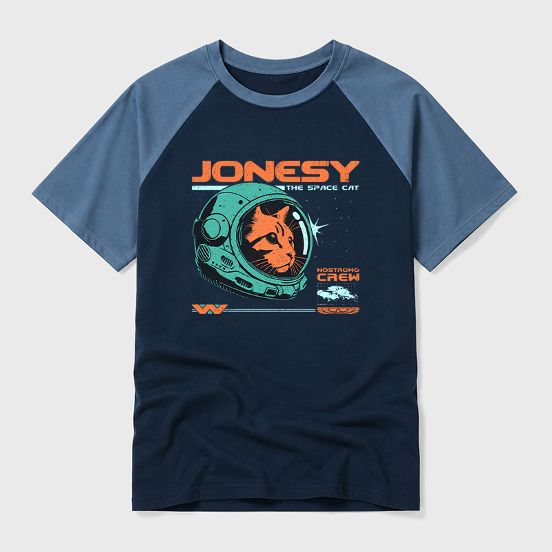 Jonesy The Space Cat Geek Retro Raglan T-Shirt