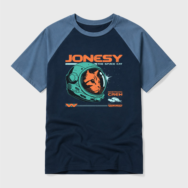 Jonesy The Space Cat Geek Retro Raglan T-Shirt