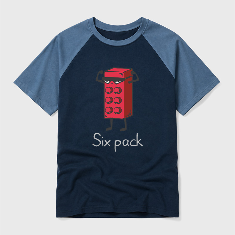 Six Pack Geek Retro Raglan T-Shirt