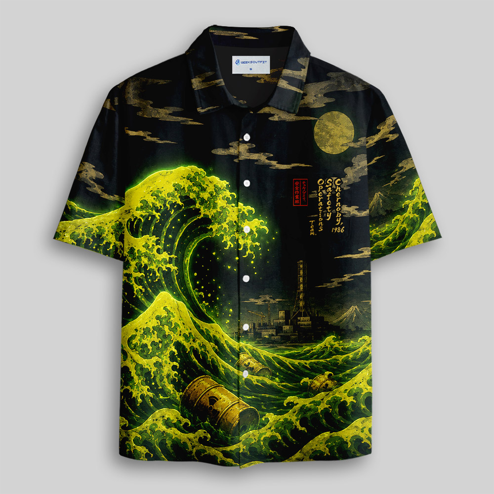 Radioactive Wave Safety Team Button Up Pocket Shirt