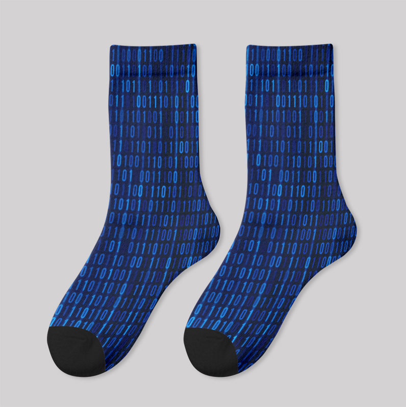 Binary Computer 1s and 0s Men's Socks