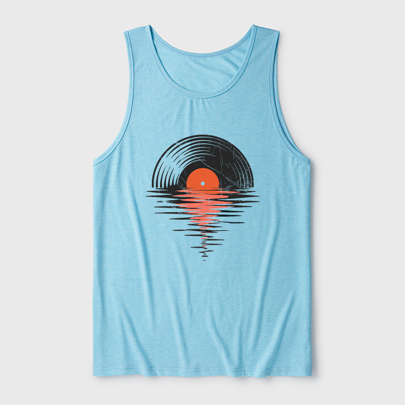 Vinyl LP Music Record Sunset Red Ultra Soft Heather Tank