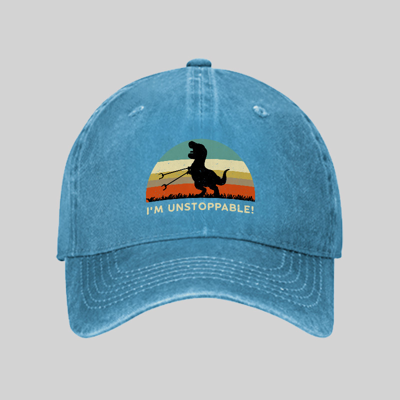 I'm Unstoppable T-Rex Washed Vintage Baseball Cap