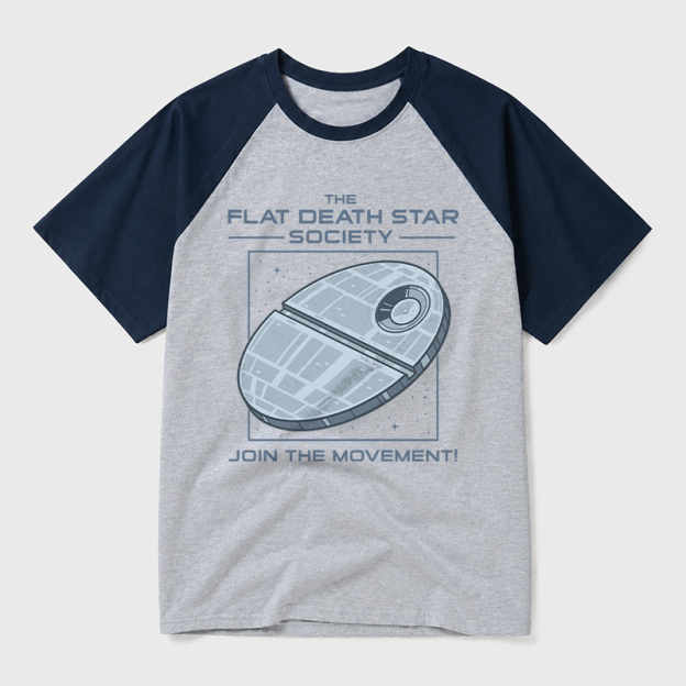 The Flat Death Star Society Geek Retro Raglan T-Shirt