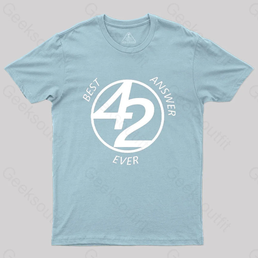 42 Best Ever Answer T-Shirt Light Blue / S
