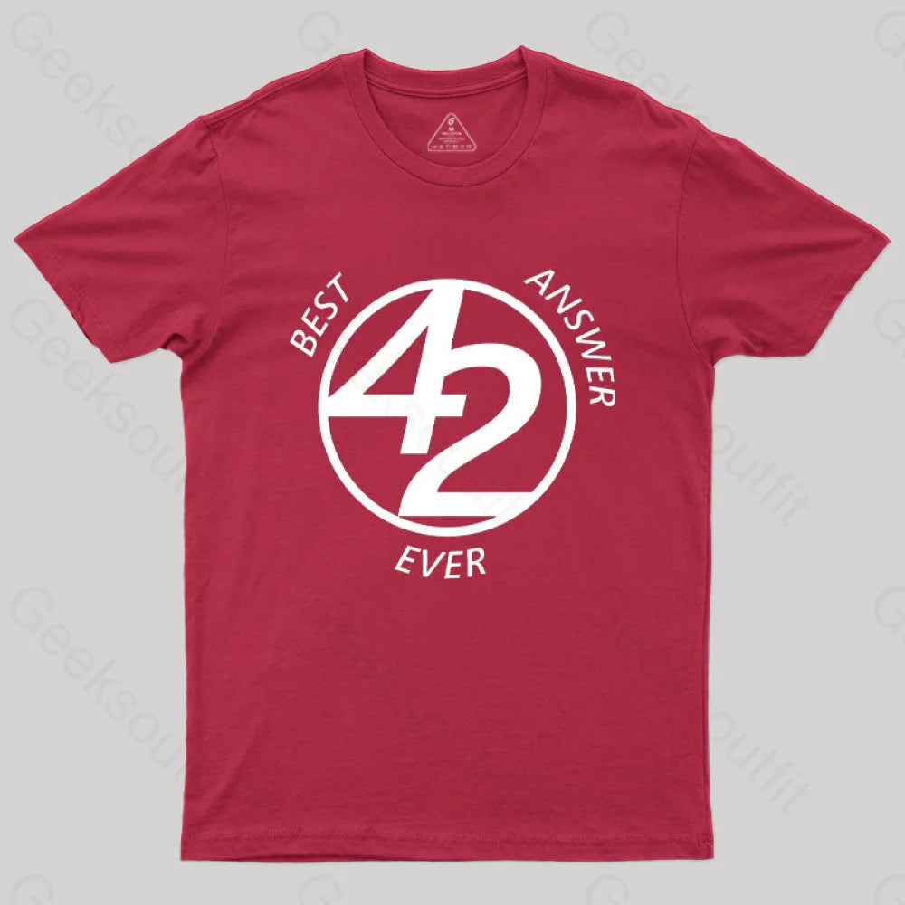 42 Best Ever Answer T-Shirt Red / S