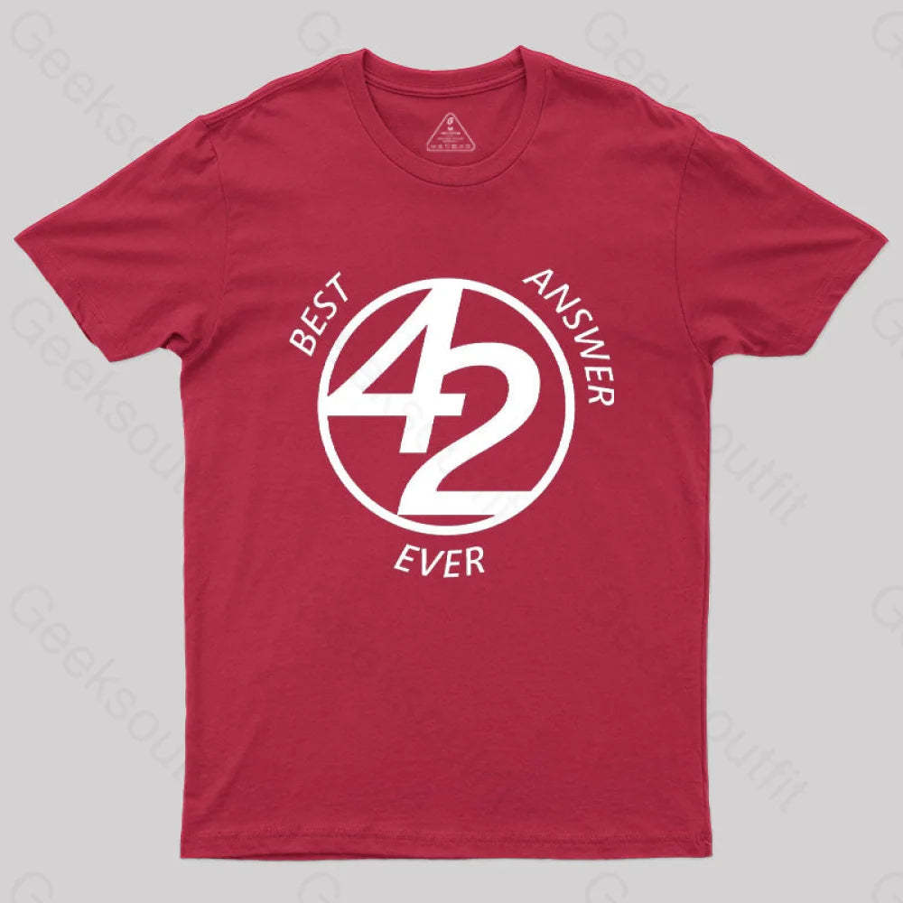 42 Best Ever Answer T-Shirt Red / S
