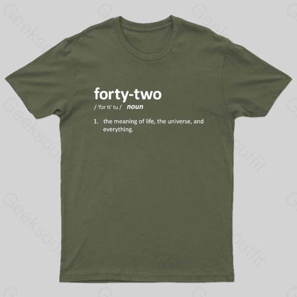 Geeksoutfit 42 Definition Geek T-Shirt for Sale