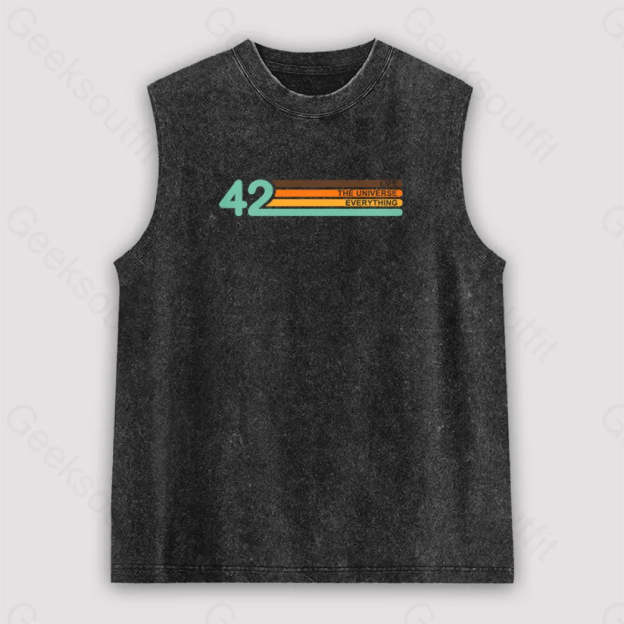 42 Everthing Unisex Washed Tank Black / S