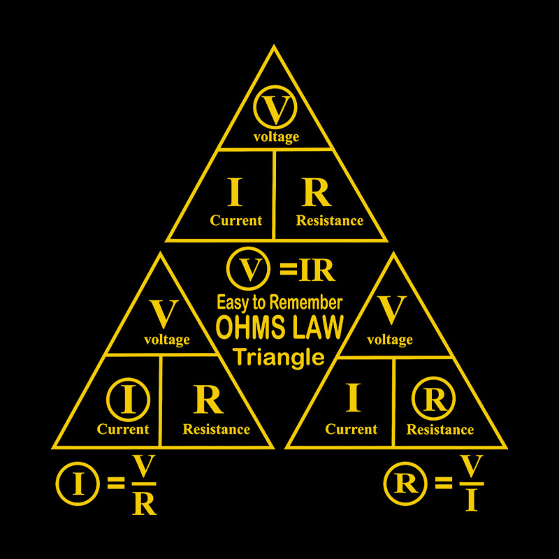 Electrical Ohms Law Triangle Formula Chart Geek T-Shirt