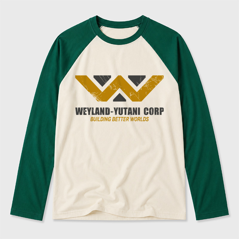 Weyland yutani Corp Geek Retro Raglan Long-Sleeve Tee