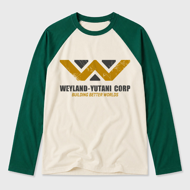 Weyland yutani Corp Geek Retro Raglan Long-Sleeve Tee