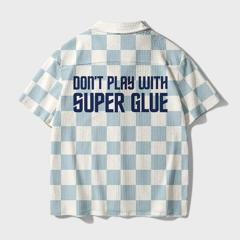 Quiet Galactic Greeting Geek Waffle Knit Crochet Shirt