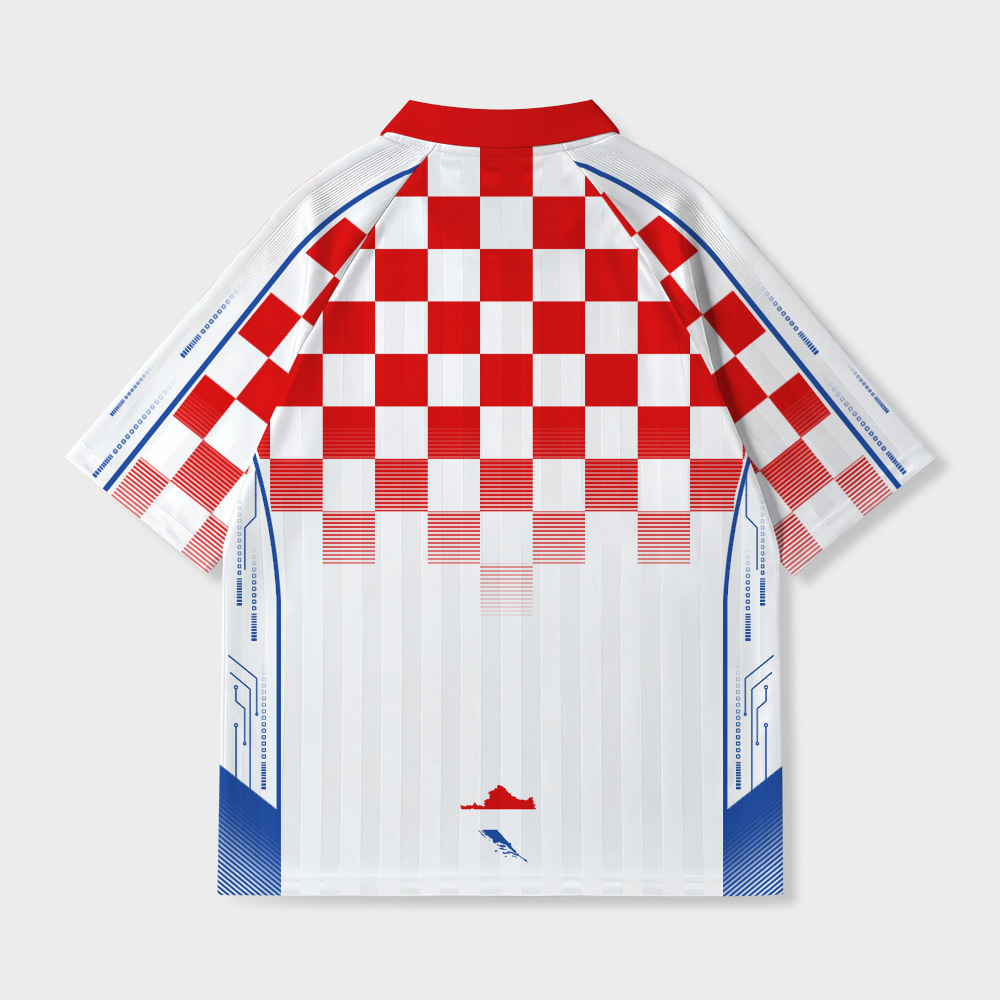 Red Grid Geek Football Jersey
