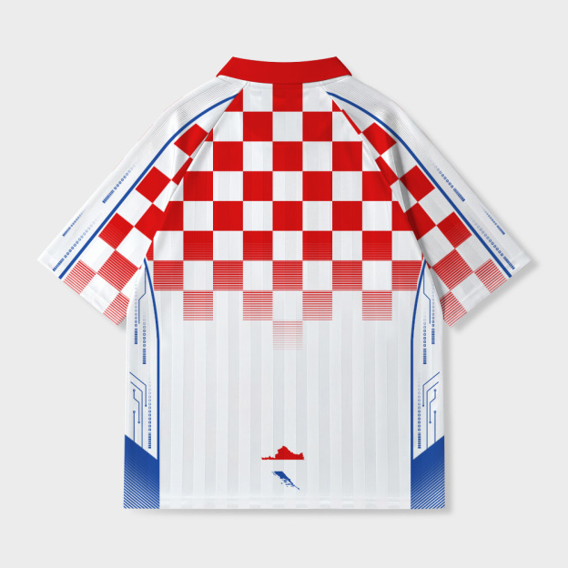Red Grid Geek Football Jersey