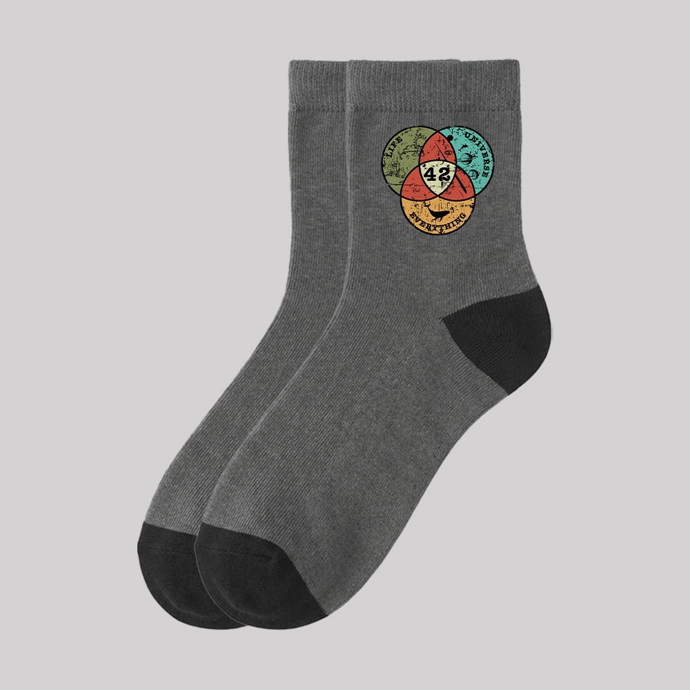 Life, the Universe & Everything Geek Cotton Daily Socks