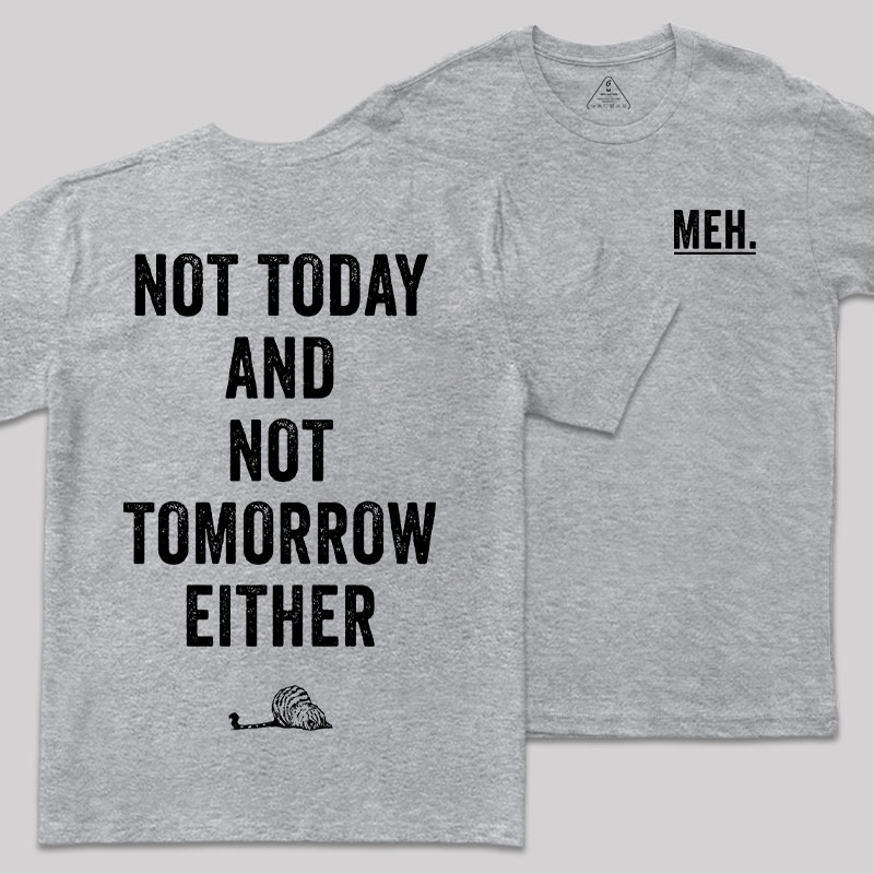 MEH Not Today Front and Back Printing Geek T-Shirt