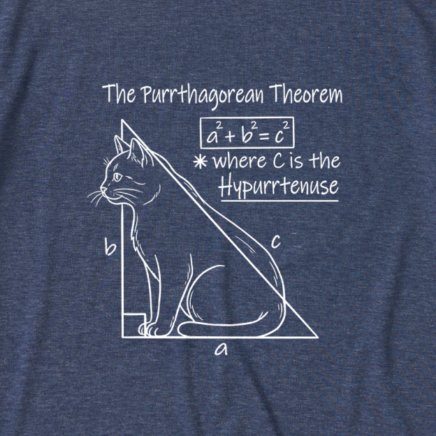 The Purrthagorean Theorem Cat Math Pun Ultra Soft Heather Tees