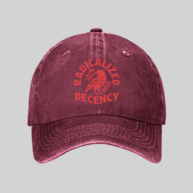 Radicalized By Basic Decency Washed Vintage Baseball Cap