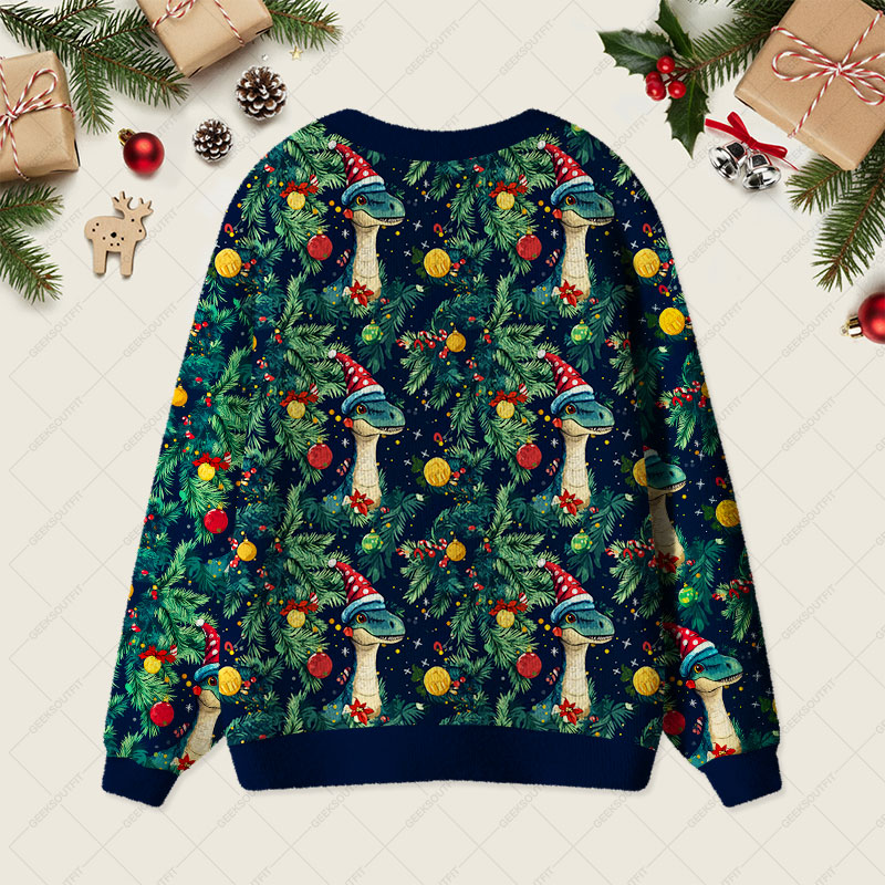 Christmas Dinosaur Geek Ugly Cardigan Sweaters 