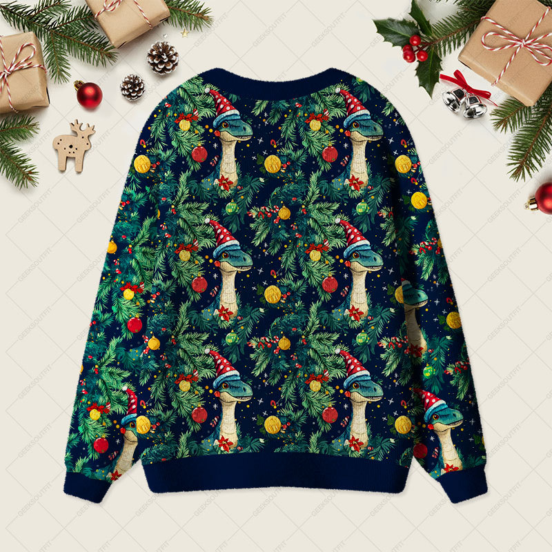 Christmas Dinosaur Geek Ugly Cardigan Sweaters 