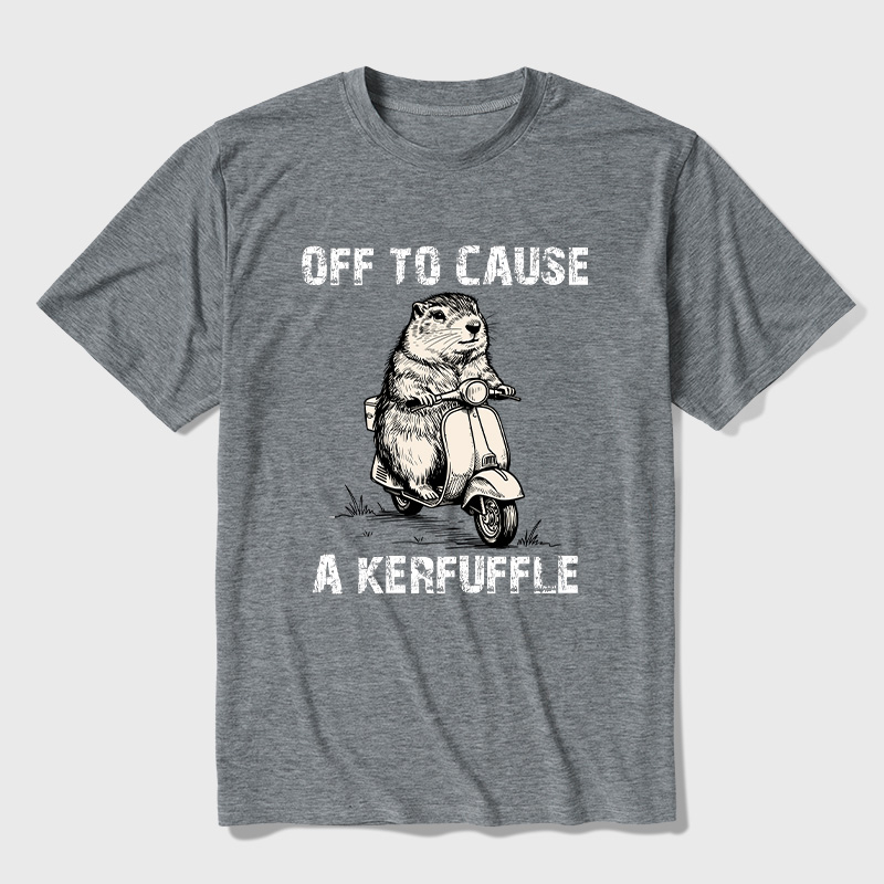 Retro Animal Scooter Mischief Graphic Ultra Soft Heather Tees