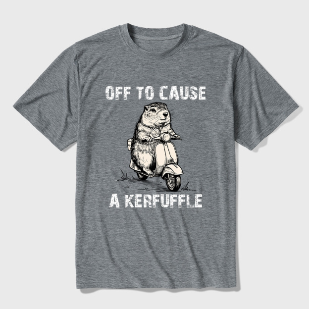 Retro Animal Scooter Mischief Graphic Ultra Soft Heather Tees