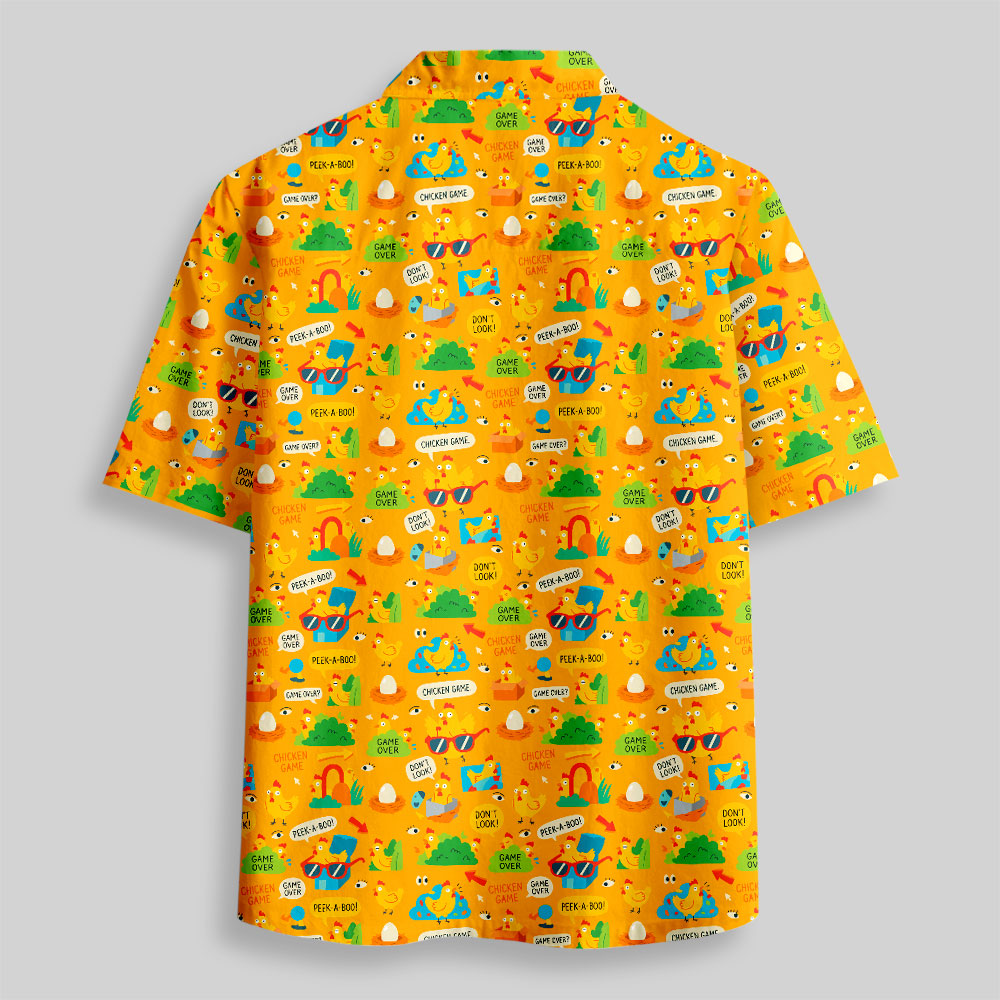 Chicken Game Chaotic Button Up Pocket Shirt