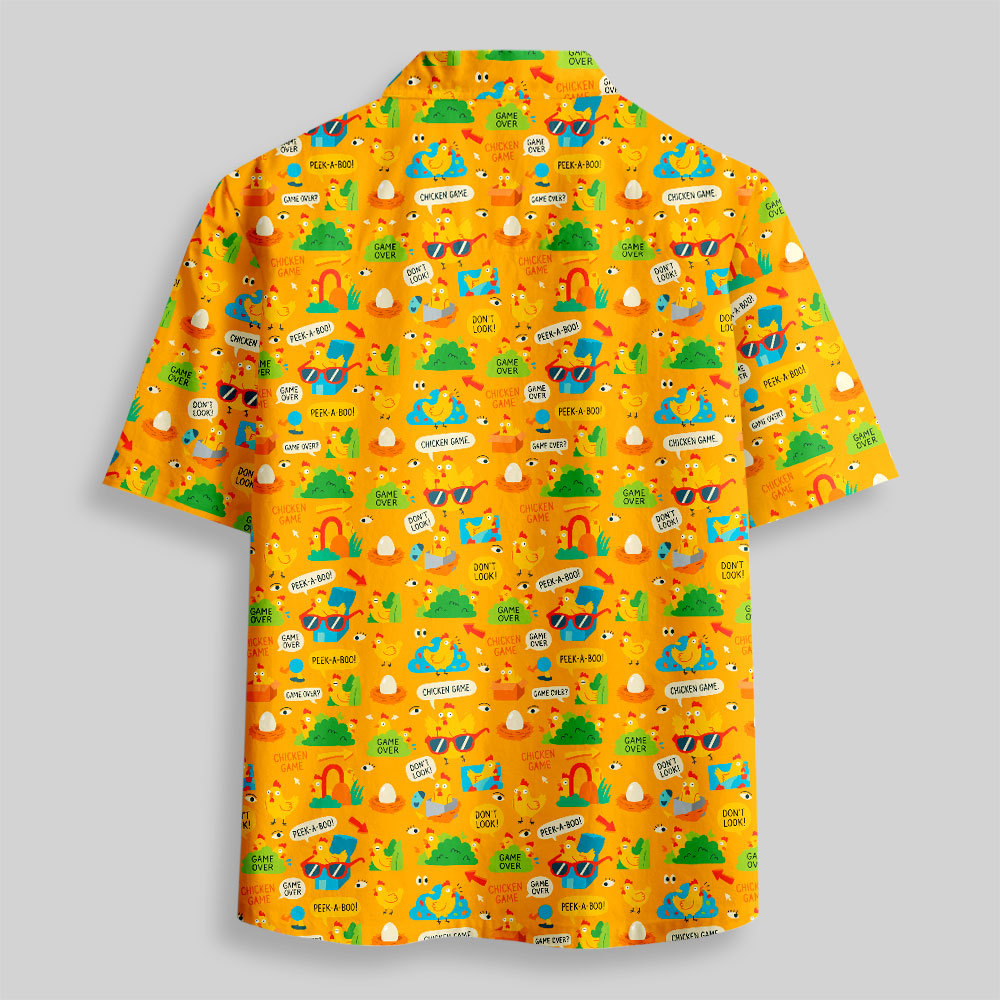 Chicken Game Chaotic Button Up Pocket Shirt