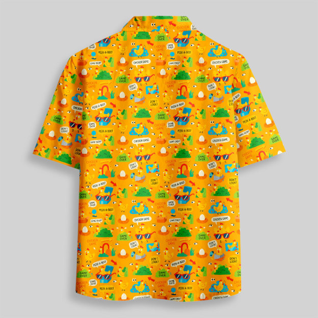 Chicken Game Chaotic Button Up Pocket Shirt