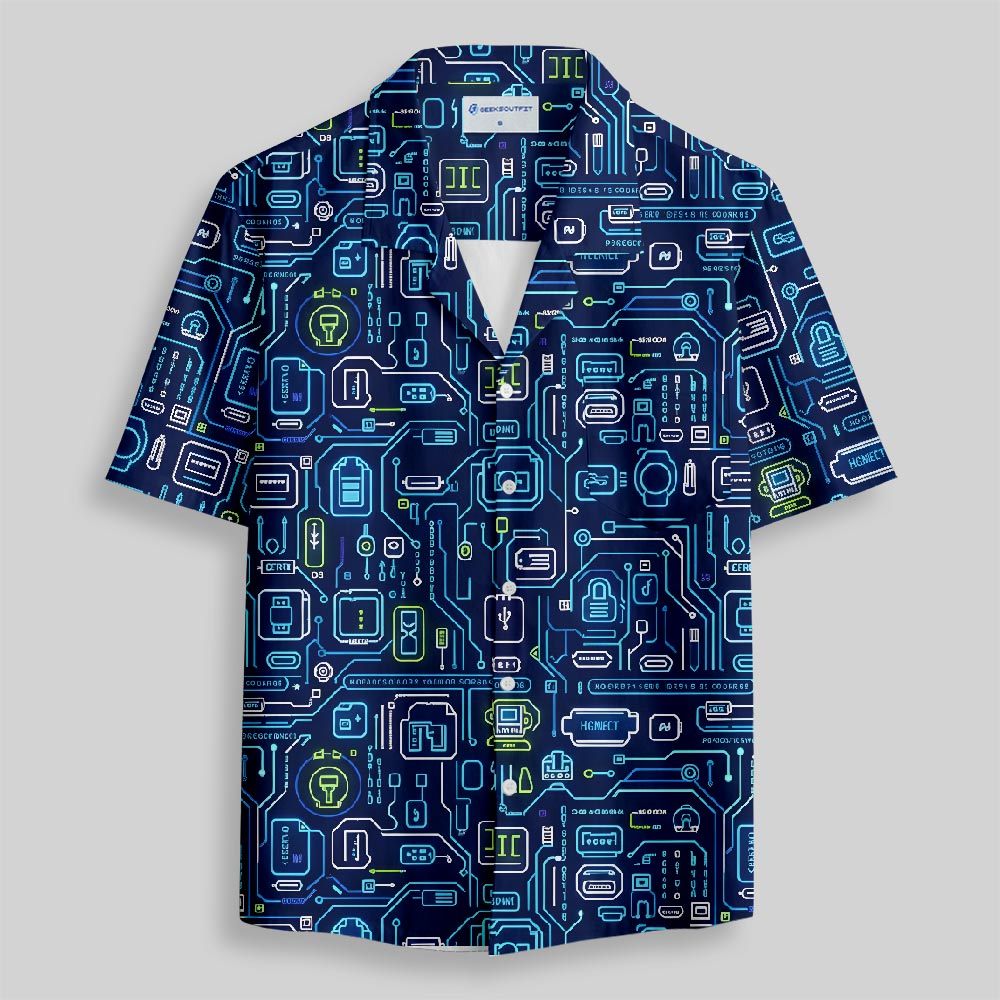 Future Circuitry Button Up Pocket Shirt