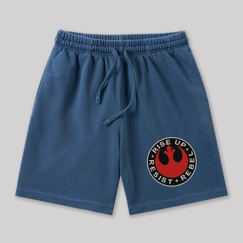 Resist Rebel Riseup Geeky Washed Shorts