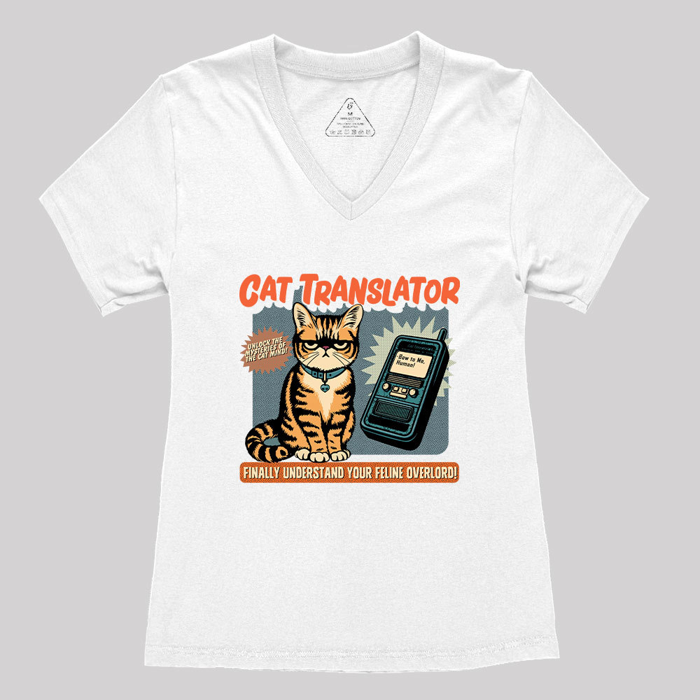 Cat Translator Geek Women's V-Neck T-shirt