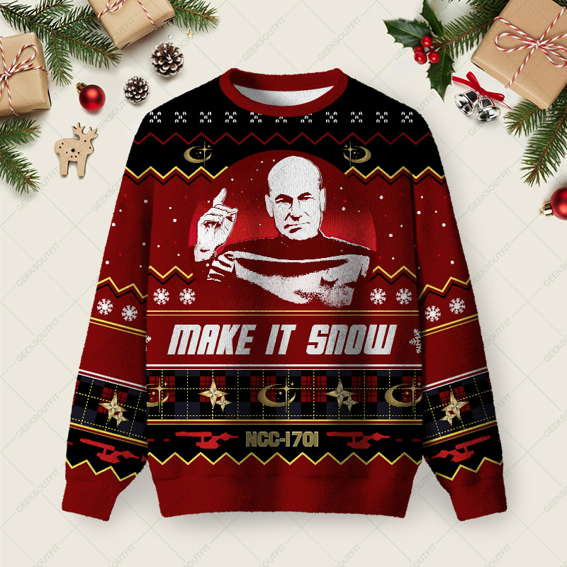 Make It Snow Ugly Christmas Fuzzy Fleece Sweatshirt