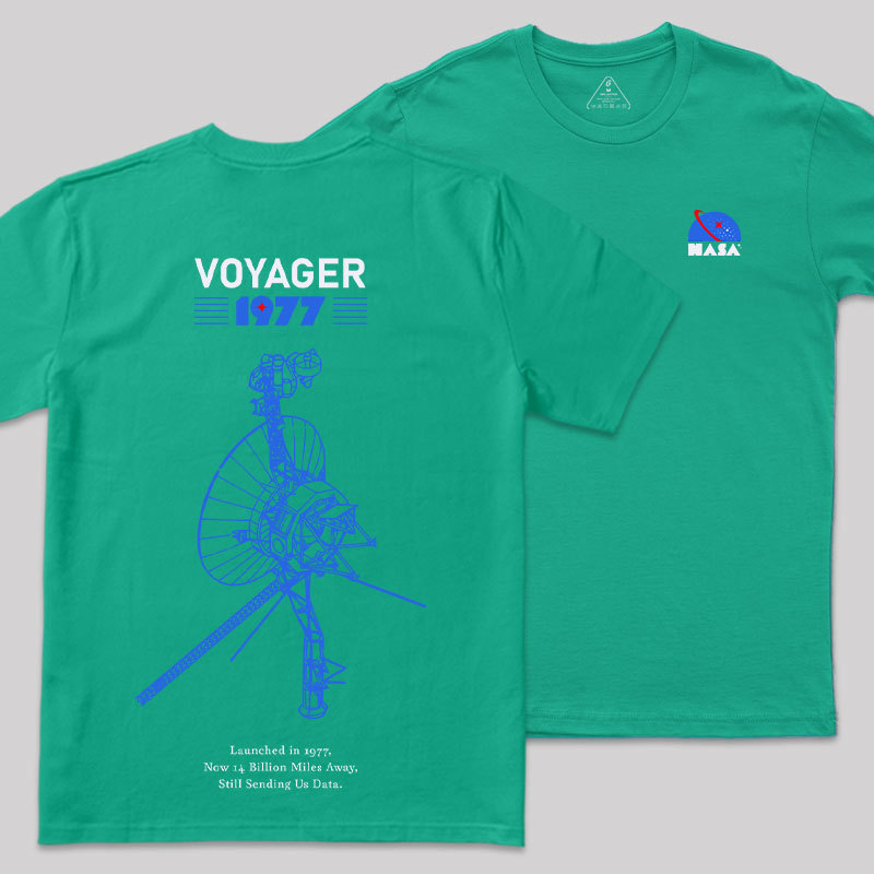 VOYAGER 1977 Front and Back Printing Geek T-Shirt