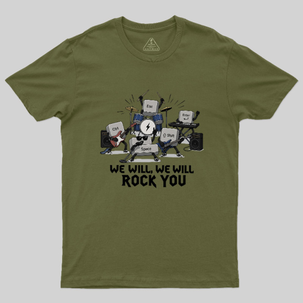 Keyboard Rock Band Print Geek T-Shirt