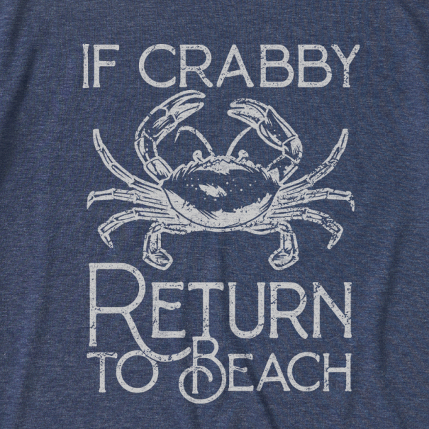 If Crabby Return To Beach Ultra Soft Heather Tee