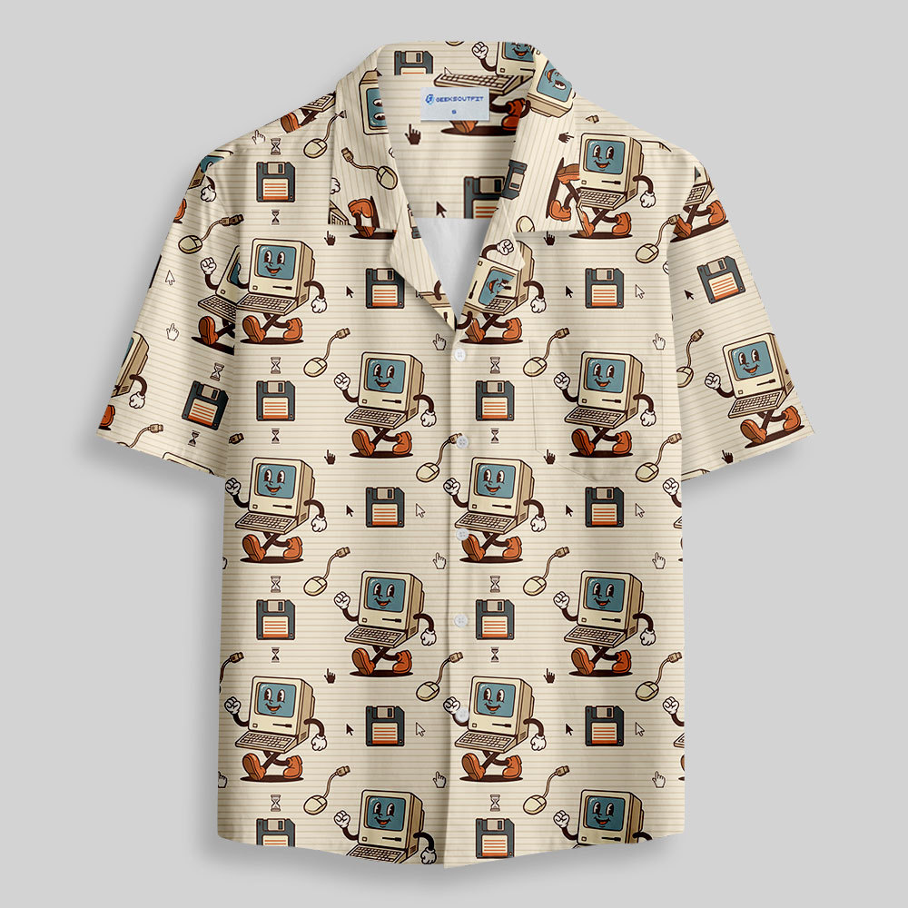 Digital Nostalgia Button Up Pocket Shirt