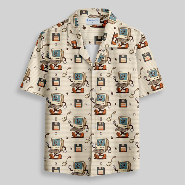 Digital Nostalgia Button Up Pocket Shirt