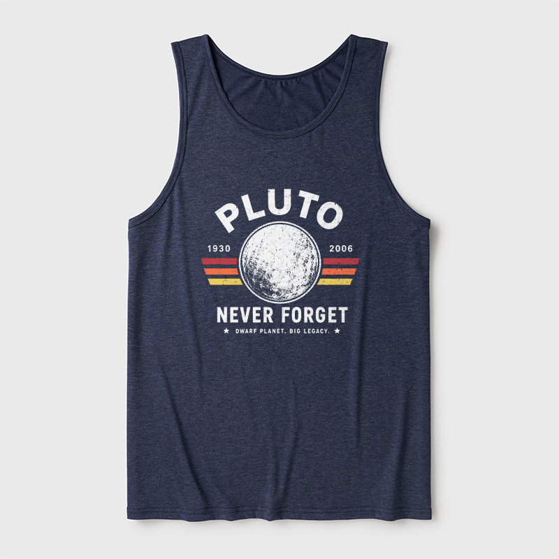 Never Forget Pluto Retro Style Ultra Soft Heather Tank