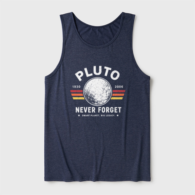 Never Forget Pluto Retro Style Ultra Soft Heather Tank