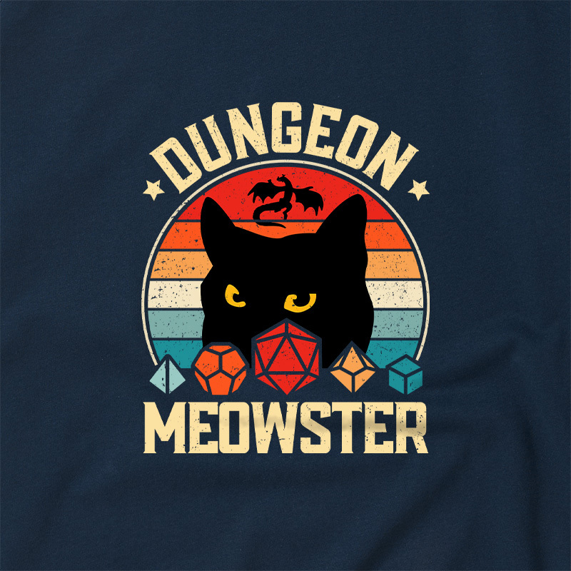 Dungeon Meowster Geek Retro Raglan T-Shirt