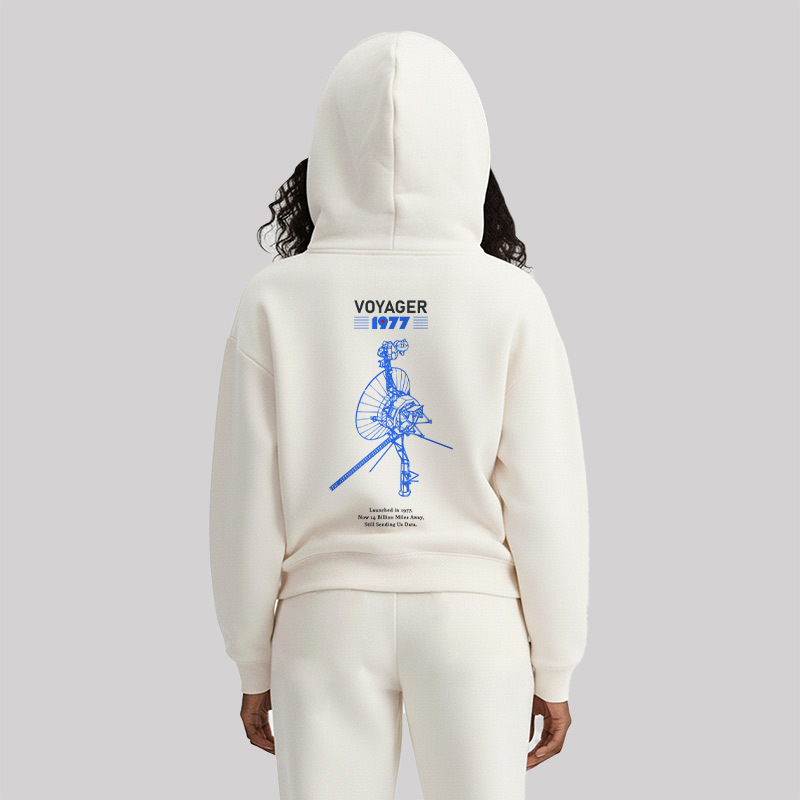 VOYAGER 1977 Front and Back Printed Geek Fleece Hoodie Set