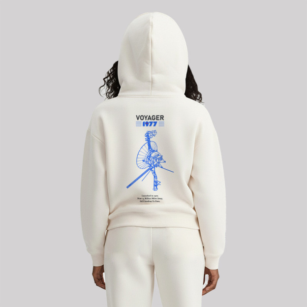VOYAGER 1977 Front and Back Printed Geek Fleece Hoodie Set