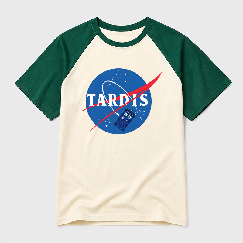 Tardis Geek Retro Raglan T-Shirt
