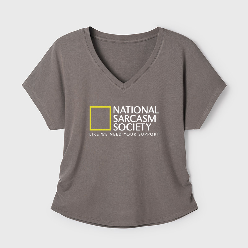 National Sarcasm Society Geek Dolman Sleeve V-Neck Shirt