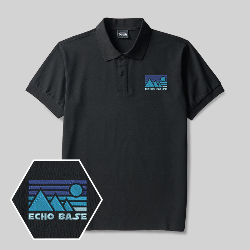 Hoth Outpost Geek Embroidered Polo Shirts