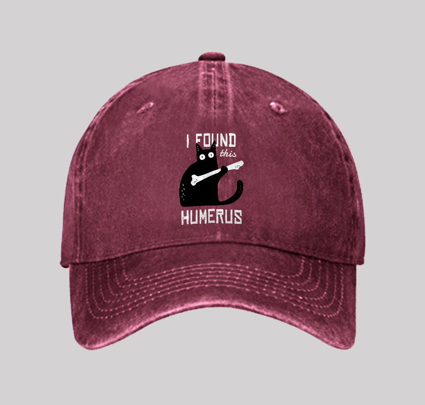 Cat With A Bone Washed Vintage Baseball Cap